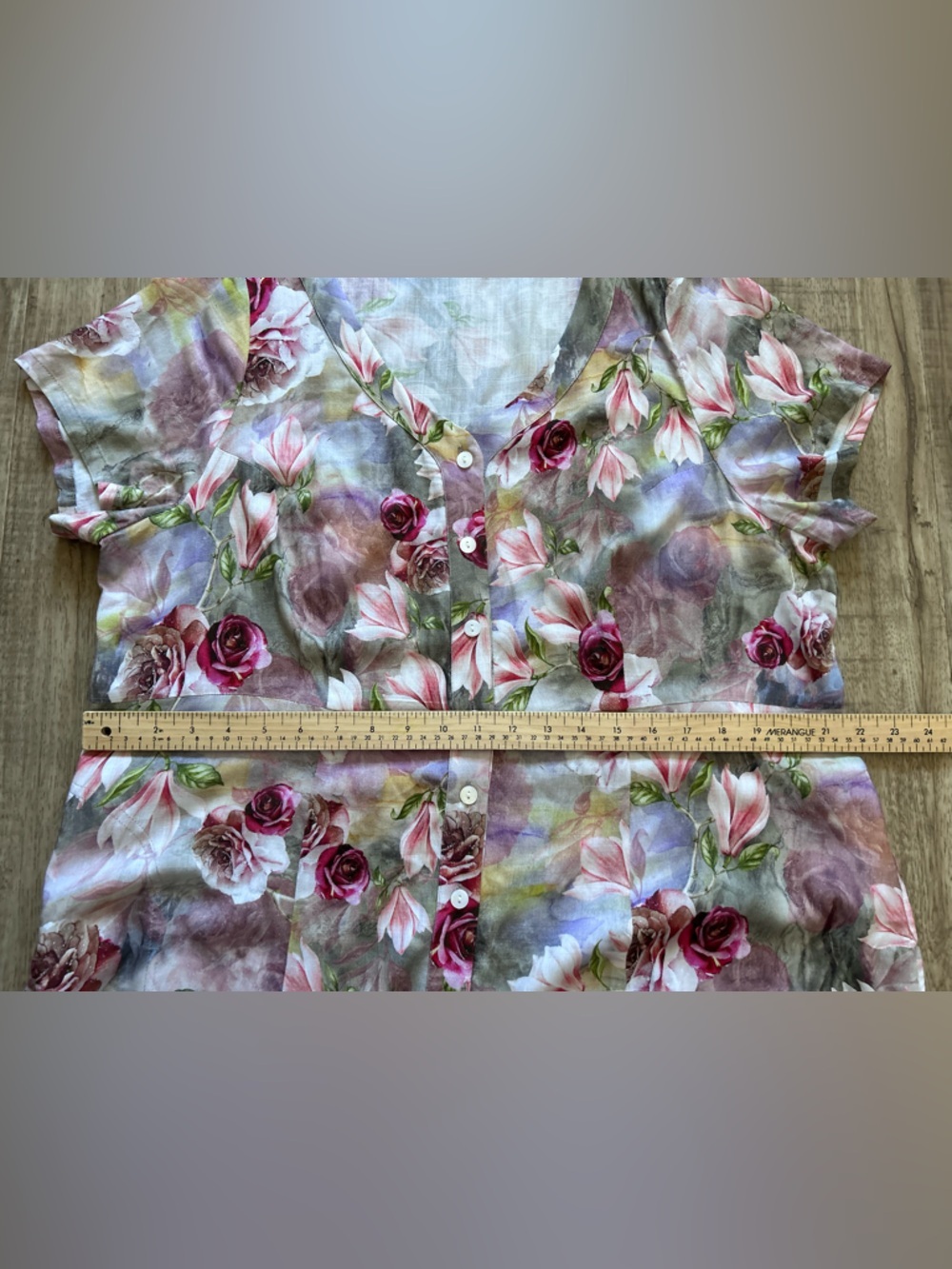 Blue Sky Morgan midi Dress Norwich Linen Bamboo pretty Floral watercolor flowers - Picture 7 of 13